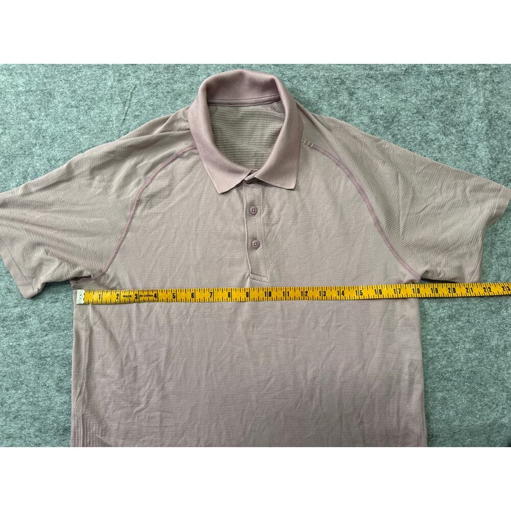 Lululemon Metal Vent Tech Polo Shirt Men’s Size Medium Dusty Rose Pink Taupe - Picture 4 of 8